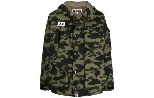 A BATHING APE Bape Jackets Men's Green Camouflage Hooded Moderate Other