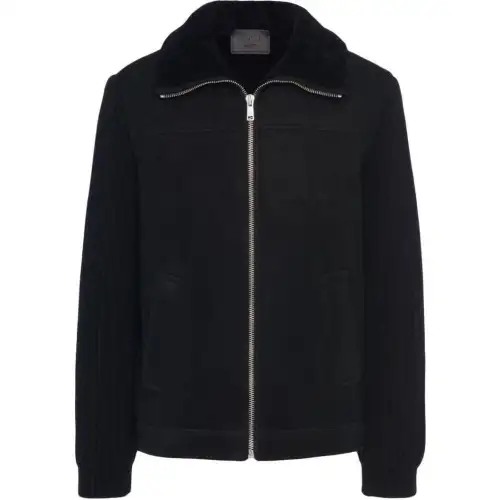 PRADA Jackets Men's Black Lapel Moderate Other