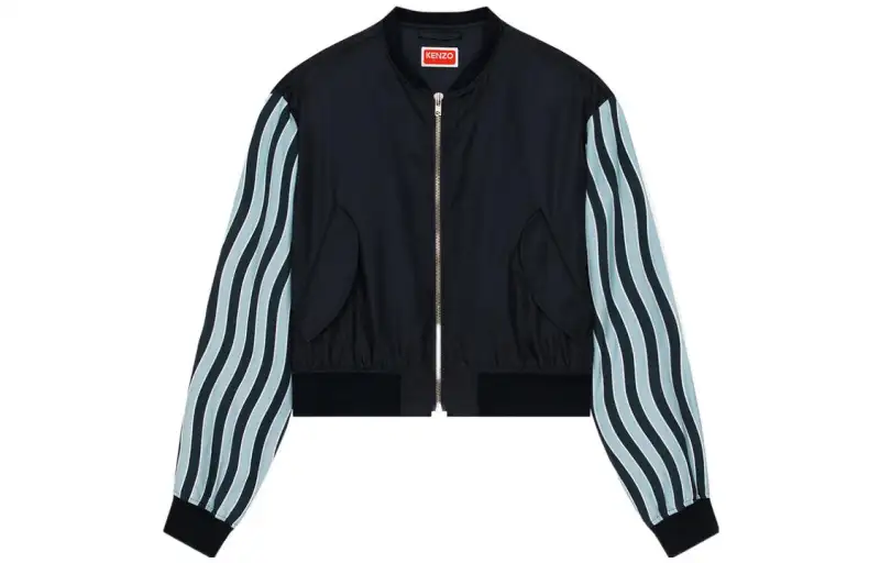 KENZO Jackets Men's Blue Baseball Collar Moderate Other