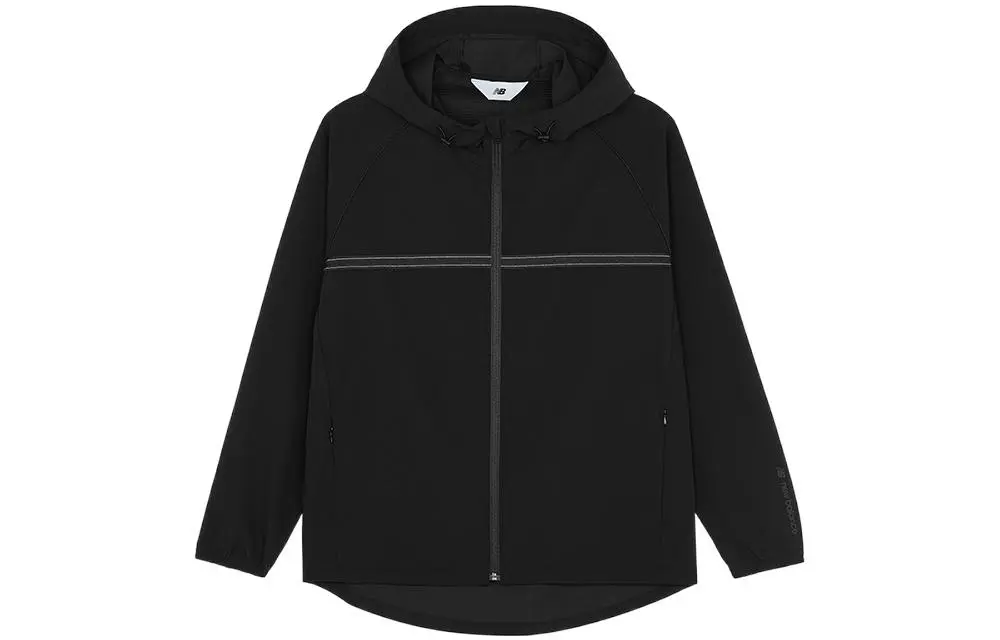 New Balance Jackets Men's Black Hooded (Non-detachable) Moderate Straight Fit