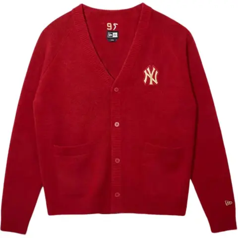 New Era X MLB Year Of The Snake New Year Limited Edition Knitwear Unisex Red V-neck Moderate Cardigan