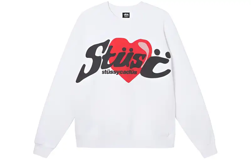 Stussy X Cactus Plant Flea Market Heart Crewneck Sweatshirt