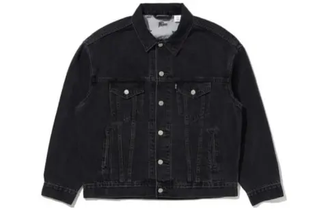 Levi's Denim Jackets Men's Black Lapel Moderate Straight Fit