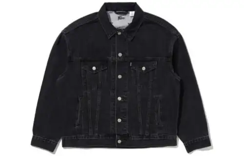 Levis Denim Jackets Men's Black Lapel Moderate Other
