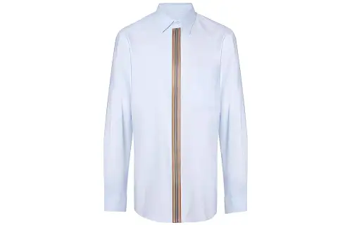 Burberry Shirts Men's Blue Pointed Collar Moderate Other