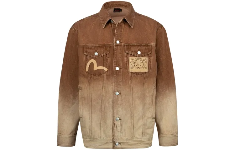 EVISU Jackets Men's Coffee Lapel Moderate Other