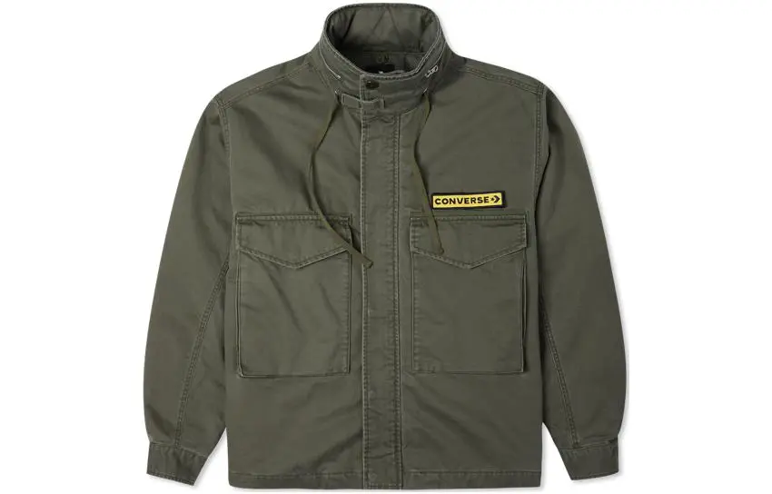 Converse Jackets Men's Green Stand Collar Moderate Workwear