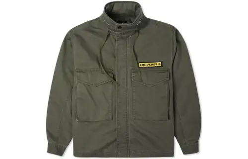 Converse Jackets Men's Green Stand Collar Moderate Workwear