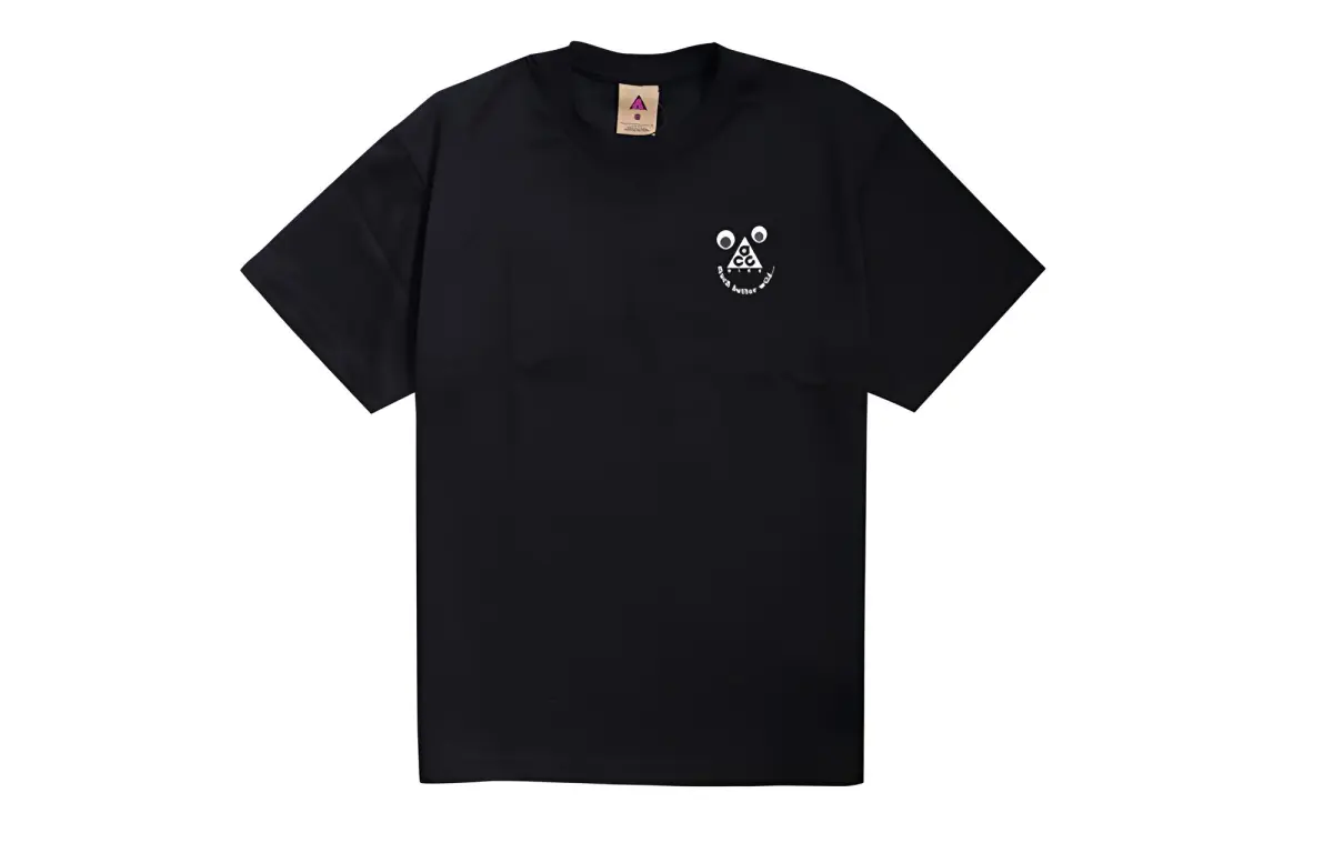 Nike ACG T-Shirts Men's Black Crew Neck Moderate Straight Fit