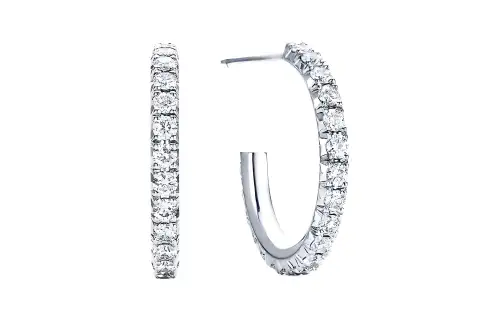 TIFFANY & CO. 18K White Gold Earrings Women's Silver