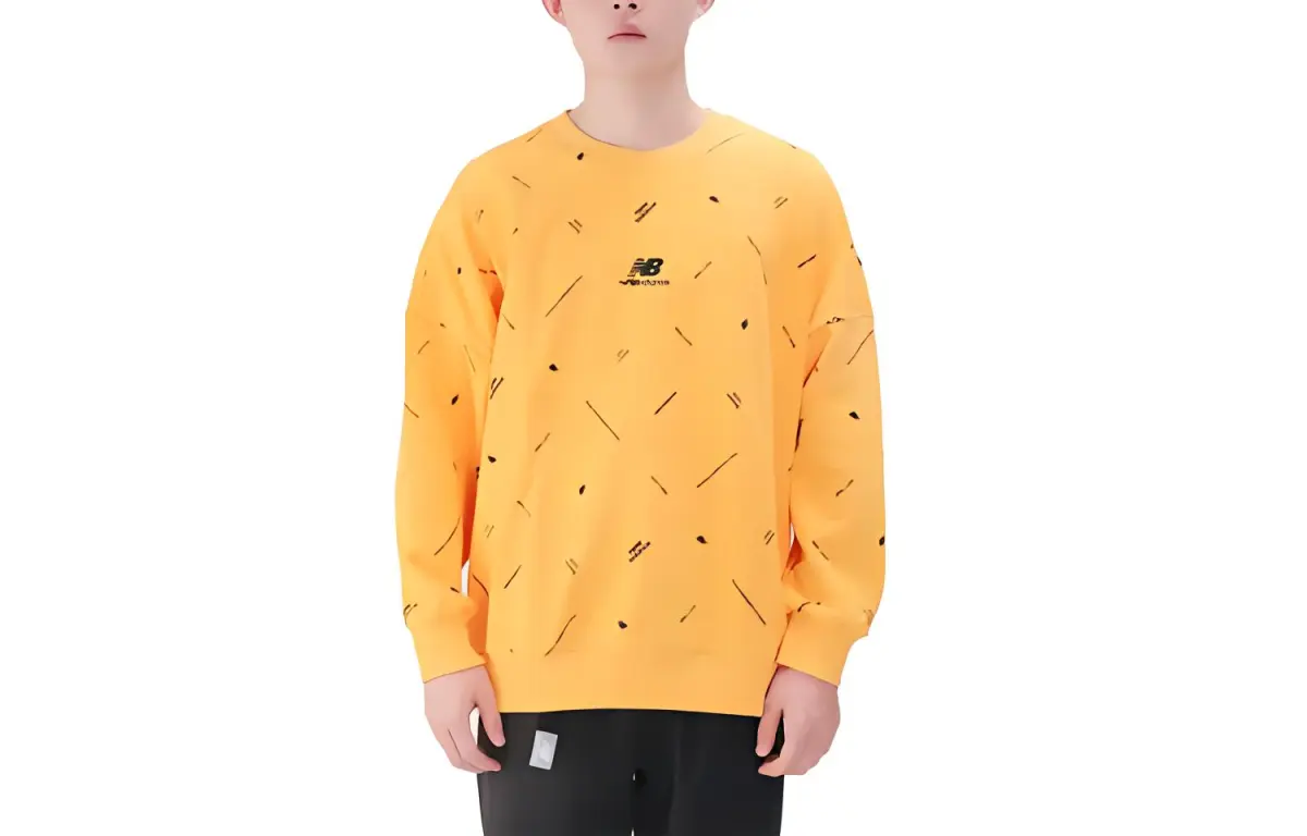 New Balance Sweatshirts Men's Yellow Crew Neck Moderate