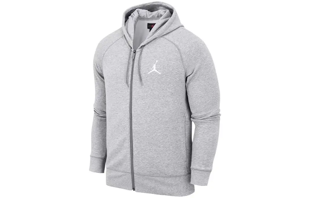 Jordan Jackets Men's Gray Hooded (Non-detachable) Moderate Straight Fit