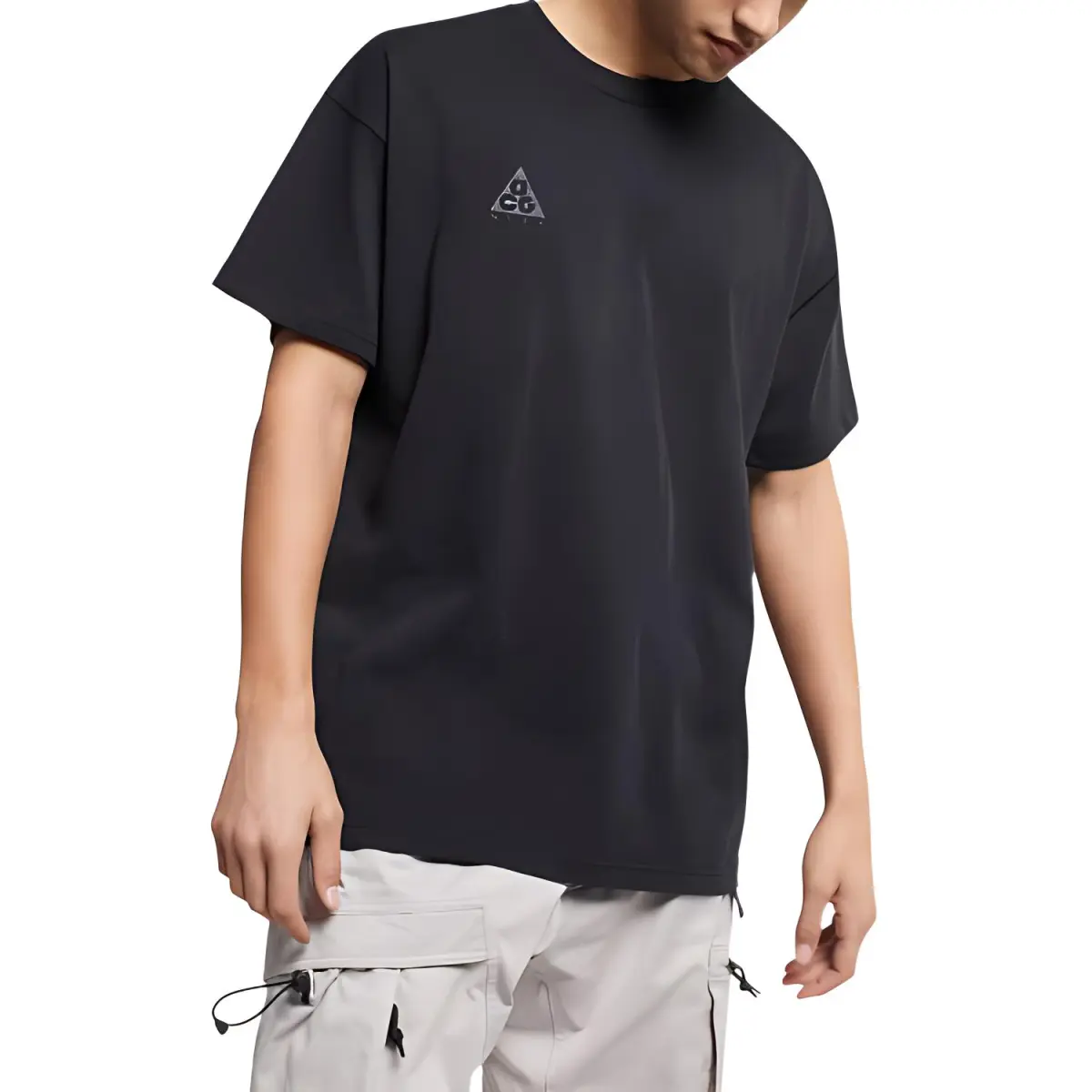 Nike T-Shirts Men's Black Crew Neck Moderate