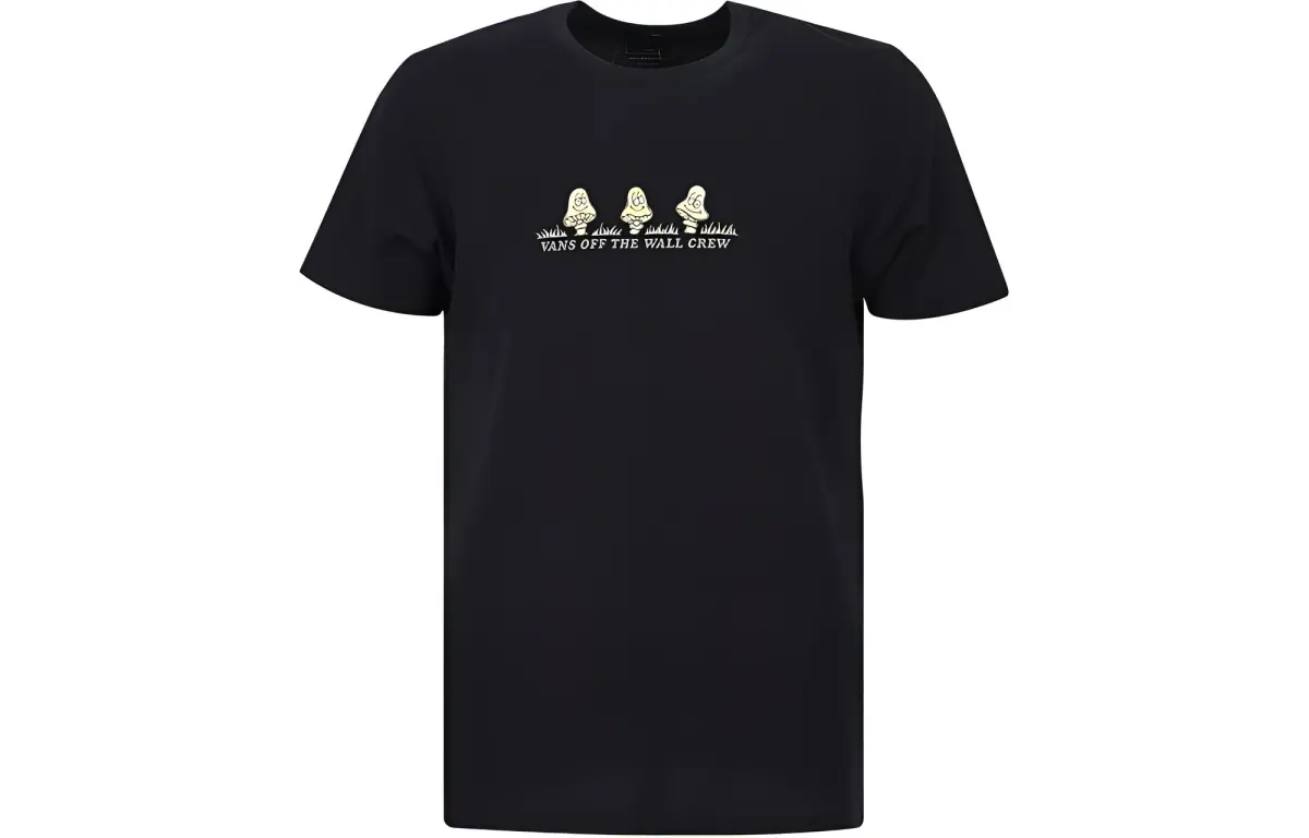 Vans T-Shirts Unisex Black Crew Neck Moderate Straight Fit