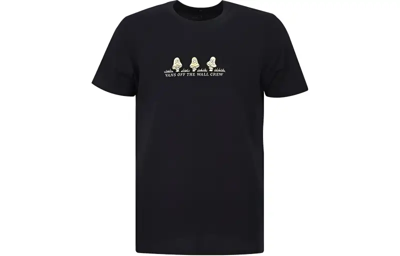Vans T Shirts Unisex Black Crew Neck Moderate Straight Fit