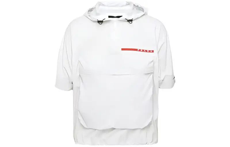 PRADA Jackets Men's White Hooded Thin Other