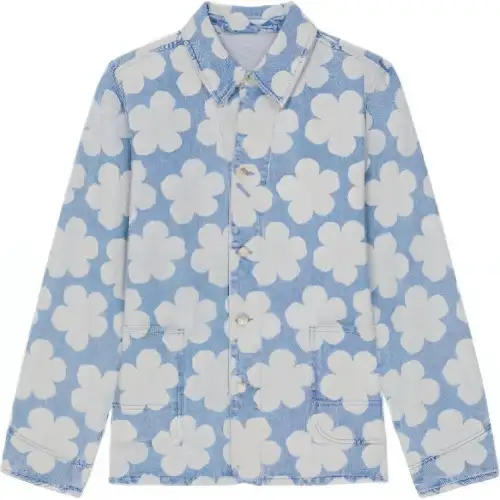 【Previous Season】floral-print denim jacket
