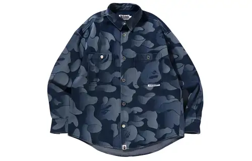Bape Solid Camo Laser Work Denim Shirt