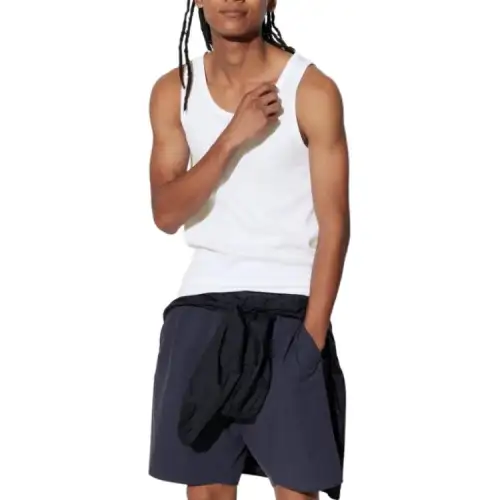 UNIQLO Tank Tops Unisex White Crew Neck Moderate Other