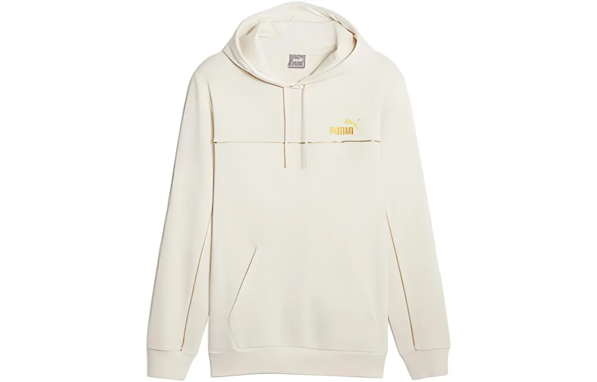 PUMA Sweatshirts Unisex Beige Yellow Hooded Moderate Regular