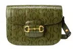 GUCCI Horsebit 1955 Python Skin Crossbody Bag, Shoulder Bag Small Women's Moss Green