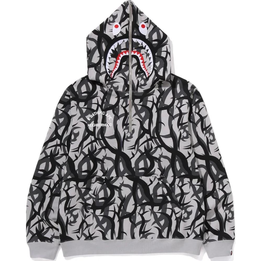 Худи A BATHING APE x NEIGHBORHOOD (серое)