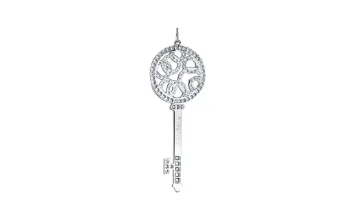 TIFFANY & CO. Tiffany Keys Series Bubble Key Large Chainless Platinum Pendant Women's