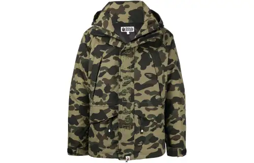 A BATHING APE Jackets Men's Green Hooded Moderate Other