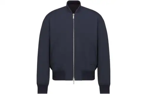 DIOR Jackets Men's Blue Stand Collar Moderate Other