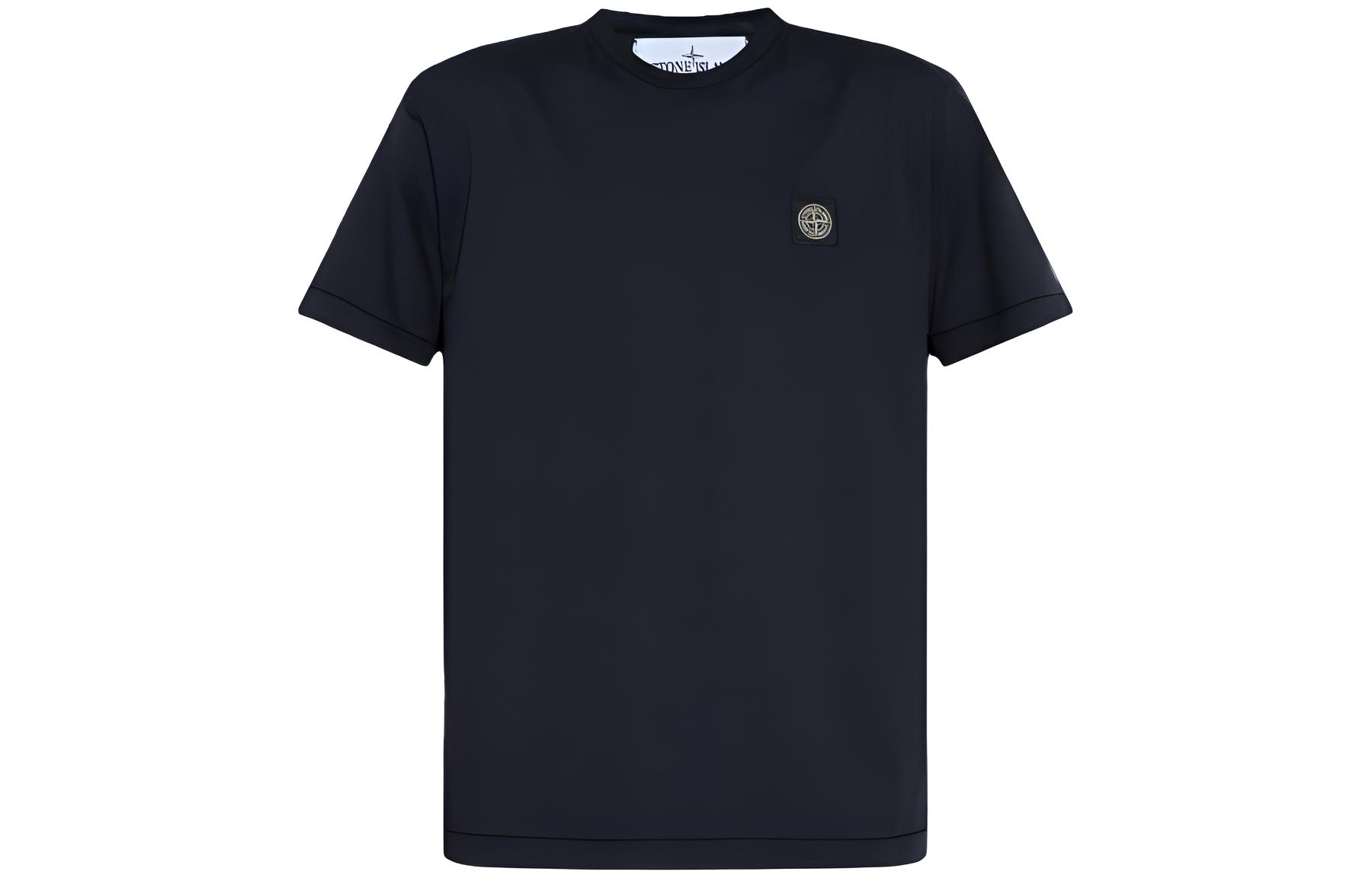 Мужская футболка STONE ISLAND SS24 Logo (темно-синяя)