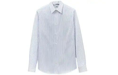 HERMES Shirts Men's Blue Lapel Moderate Other