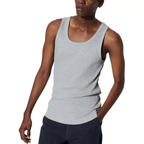 UNIQLO Tank Tops Unisex Gray Crew Neck Moderate Other
