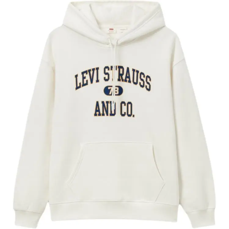 Levi's Sweatshirts Men's White Hooded Moderate Straight Fit
