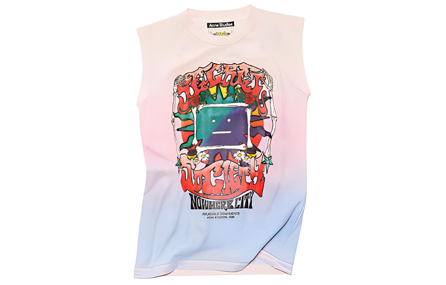 Майка Acne Studios Splatter (розовая)
