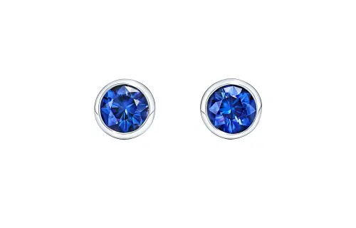 TIFFANY & CO. Platinum, Sapphire Stud Earrings Women's Blue
