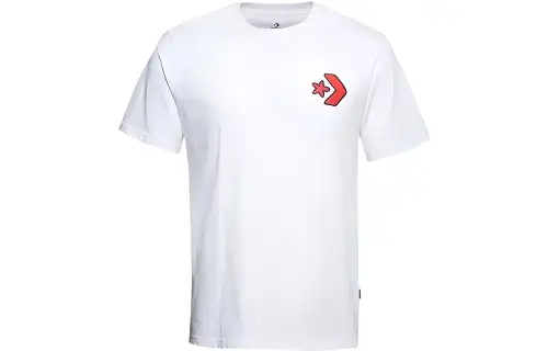 Converse T Shirts Unisex White Crew Neck Moderate Straight Fit
