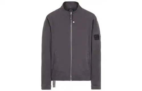 STONE ISLAND Jackets Men's Gray Stand Collar Moderate Straight Fit