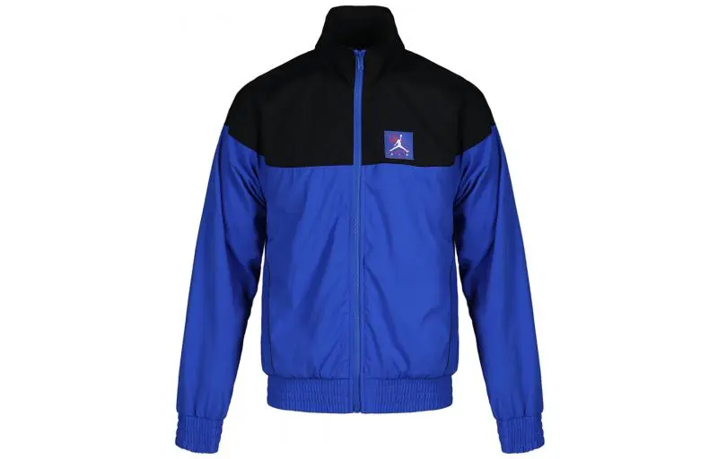 Jordan Jackets Men's Blue Black Stand Collar Moderate Other