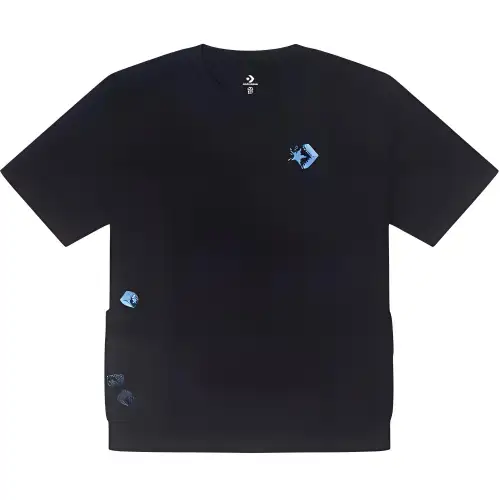 Converse T Shirts Unisex Black Crew Neck Moderate Straight Fit