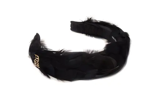 MIU MIU Fabric Headbands Women's Black