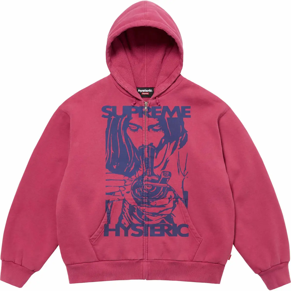 Supreme Hysteric Glamour Thermal Lined Zip Up Hooded Sweatshirt