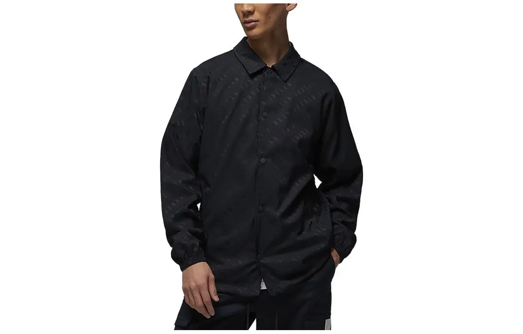Jordan Jackets Men's Black Lapel Moderate Workwear