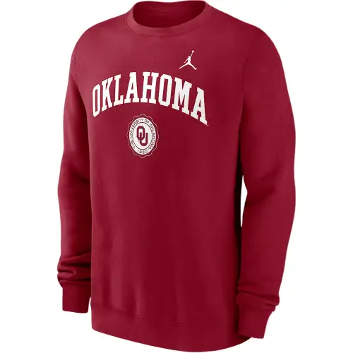Jordan Oklahoma Sooners Arched Seal Men's Jordan College Pullover Crew