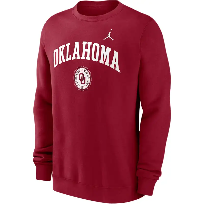 Jordan Oklahoma Sooners Arched Seal Men's Jordan College Pullover Crew