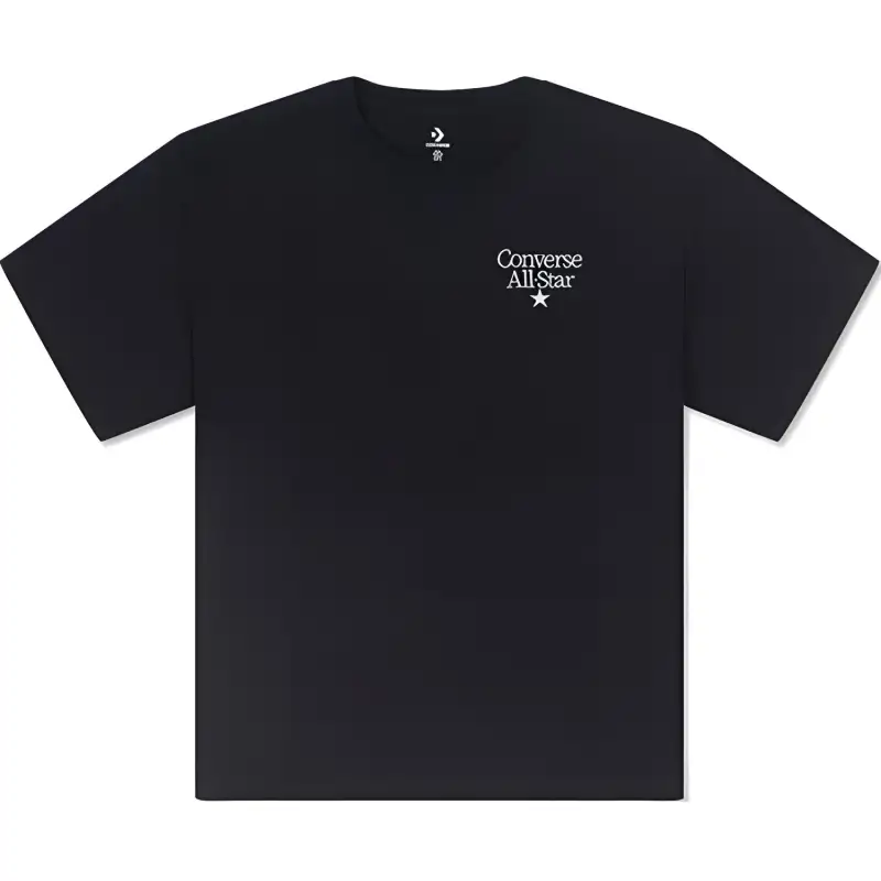Converse T Shirts Men's Black Crew Neck Moderate Straight Fit