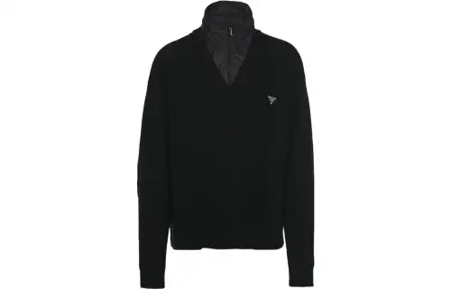 Prada layered rib-knit jumper