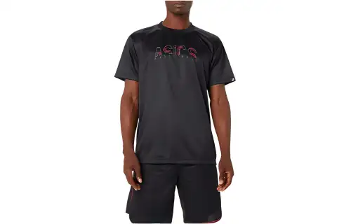 ASICS T Shirts Men's Black Crew Neck Moderate Straight Fit