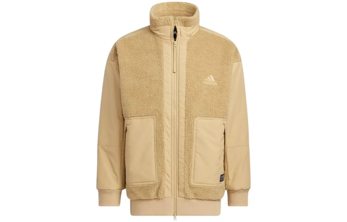 Adidas Jackets Men's Khaki Stand Collar Moderate Other