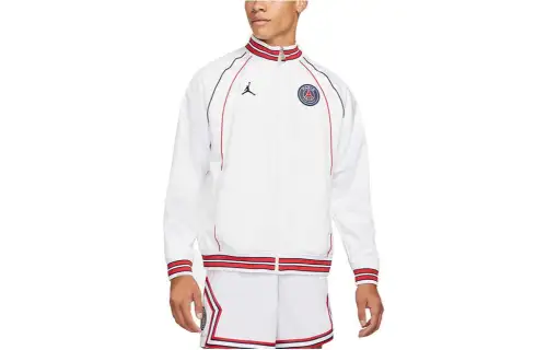 Jordan Jackets Men's White Stand Collar Moderate Other