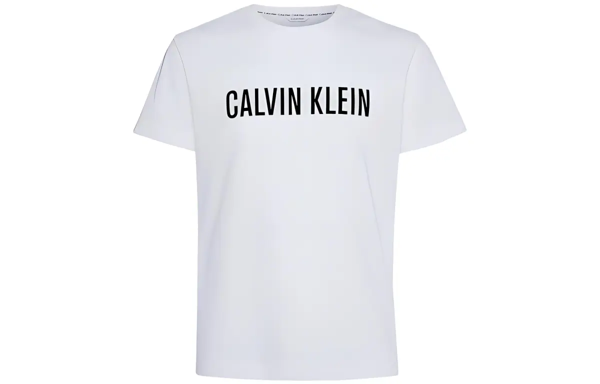 Calvin Klein T-Shirts Men's White Crew Neck Moderate Straight Fit